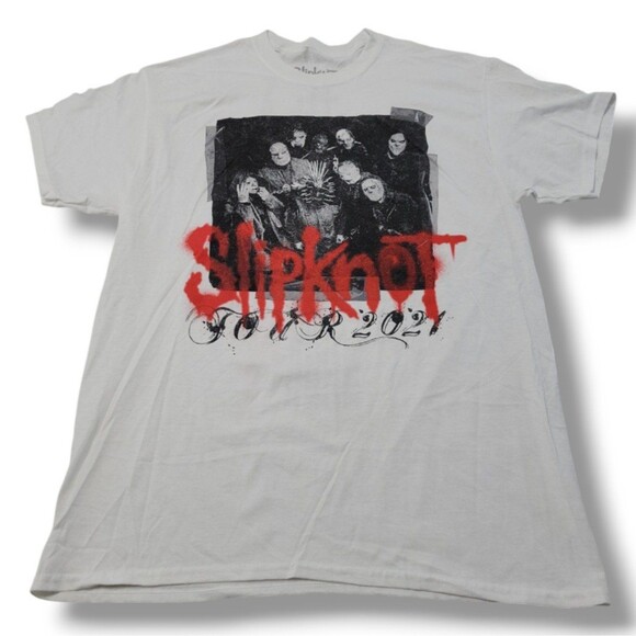 New Slipknot Shirt Size Large Slipknot Tour 2021 Graphic Print T-Shirt Band Tee - Picture 1 of 7